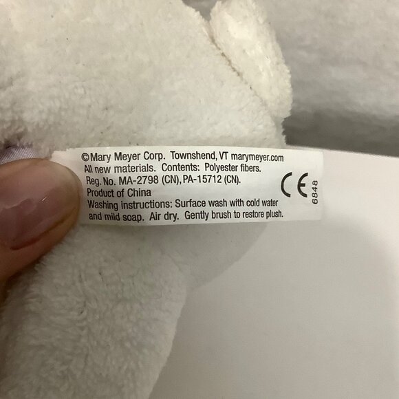 Mary Meyer Baby Lamb Plush Toy Cross Embroidery White 8"  Stuffed Animal - Picture 6 of 8